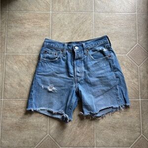 Levi's High Waist Blue Denim Shorts